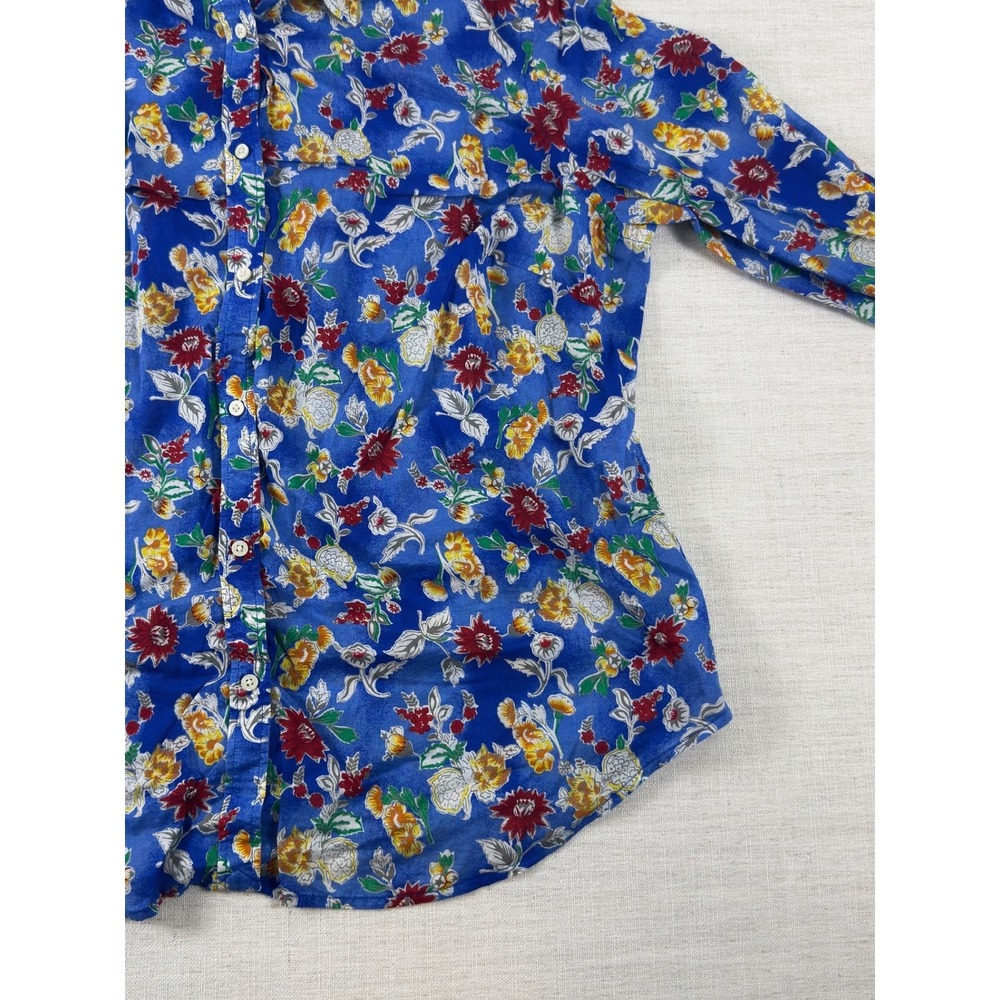 Lauren Ralph Lauren Blue Floral Button-Down Shirt